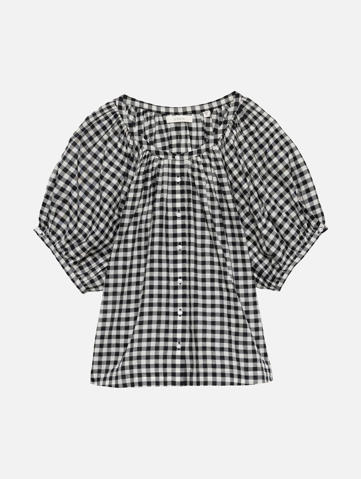 June Top in Noir Greta Gingham