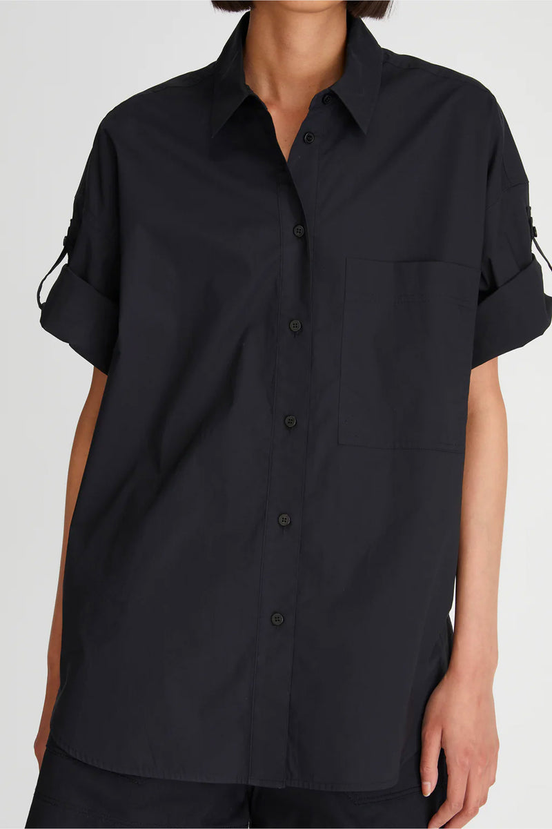 LM Poplin SS Shirt in Black