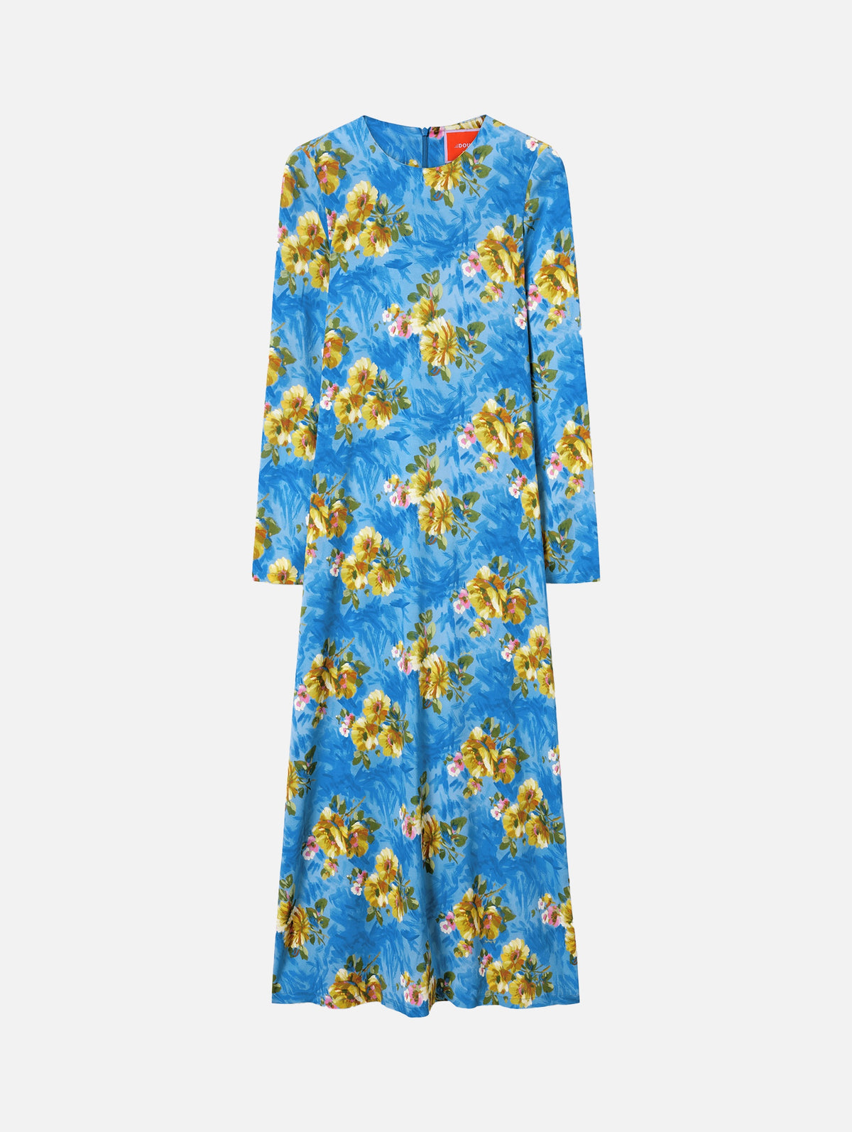 Long Sleeve Swing Dress in Blue Riptide