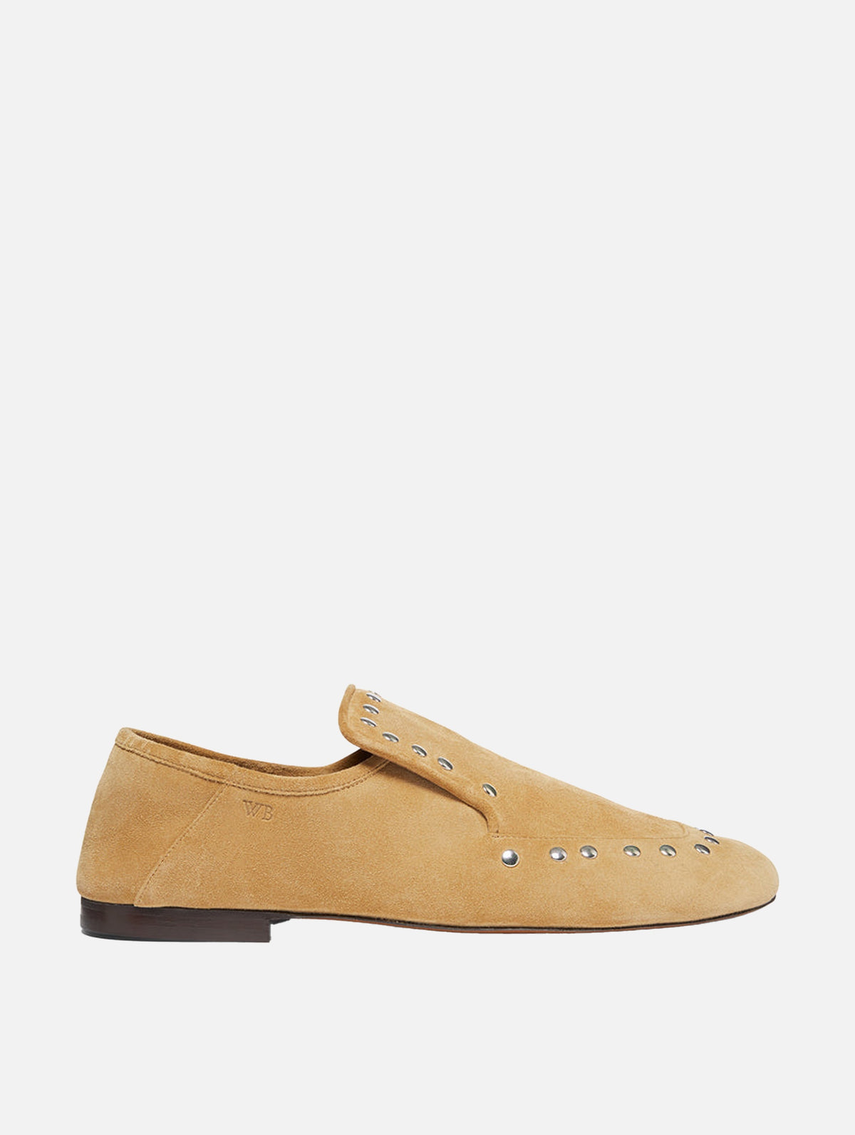 Suede Studded Dakar Loafer in Camel