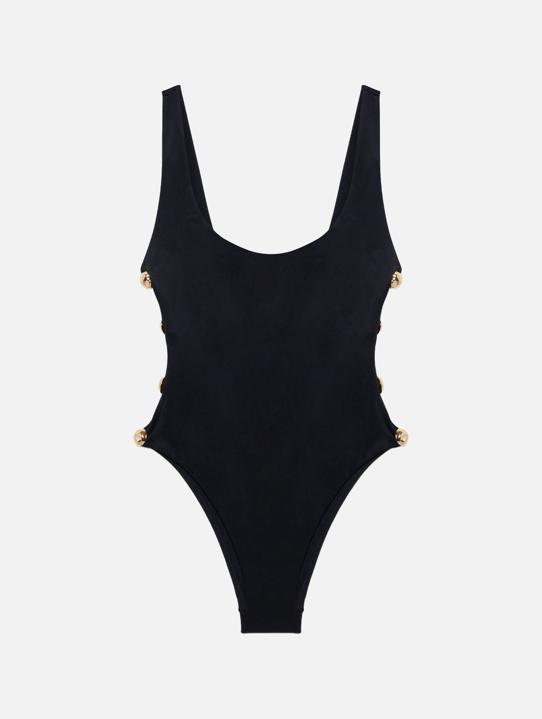 Mona Scoop Neck Swimsuit in Black
