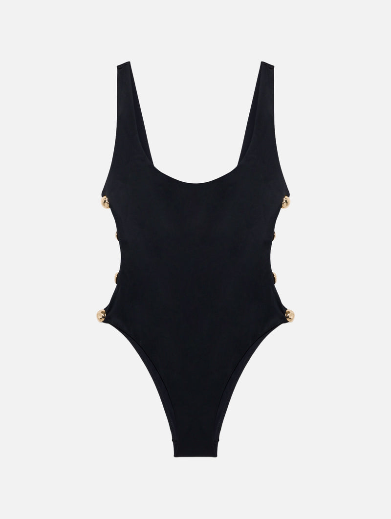 Mona Scoop Neck Swimsuit in Black