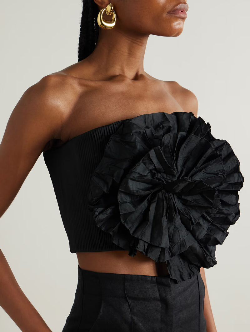 No Me Olvides Top in Black