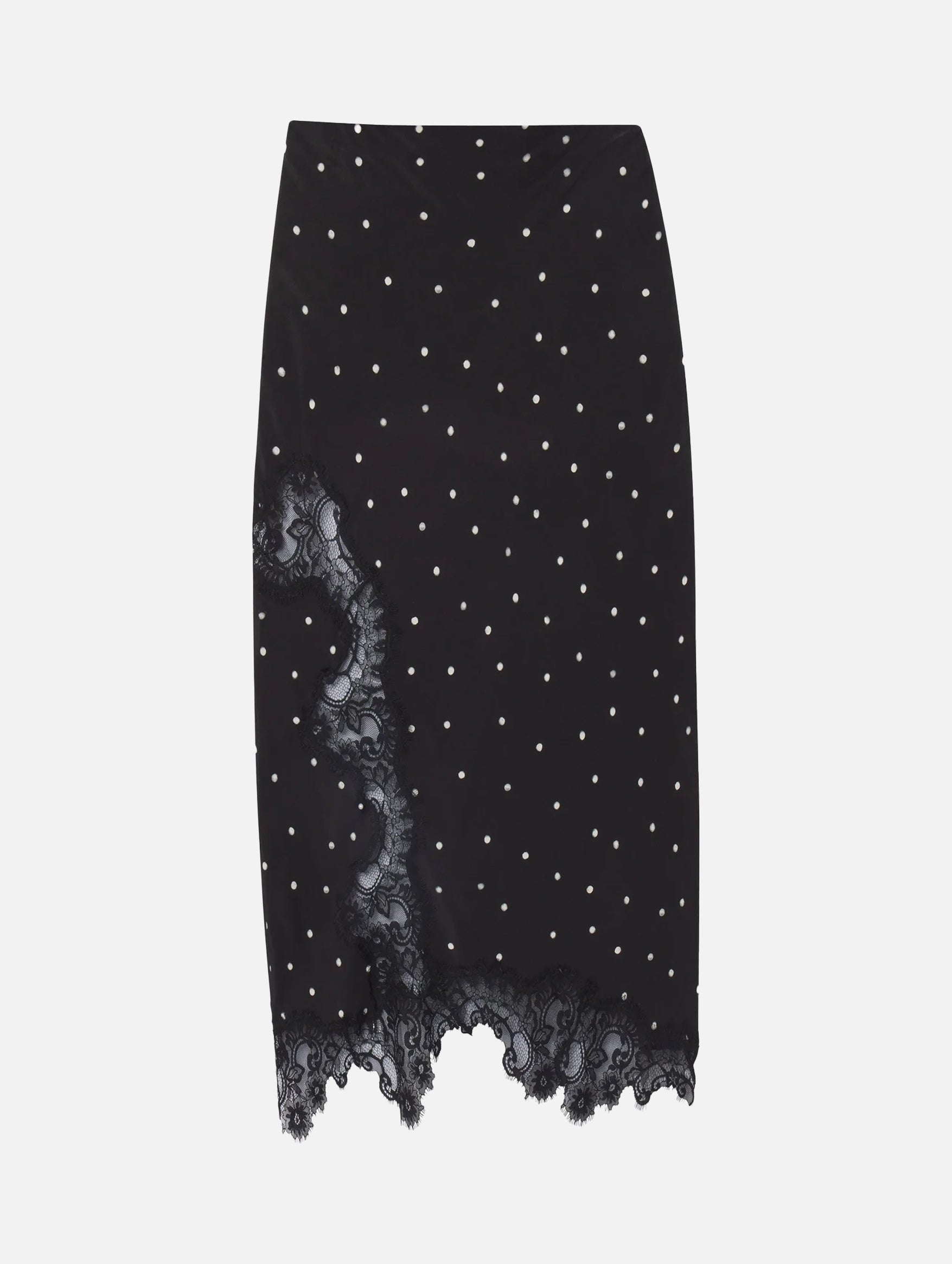 Olivia Polka Dot Lace Skirt in Black and Cream