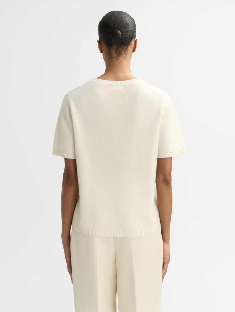 Oversized Cashmere T-Shirt in Feather White