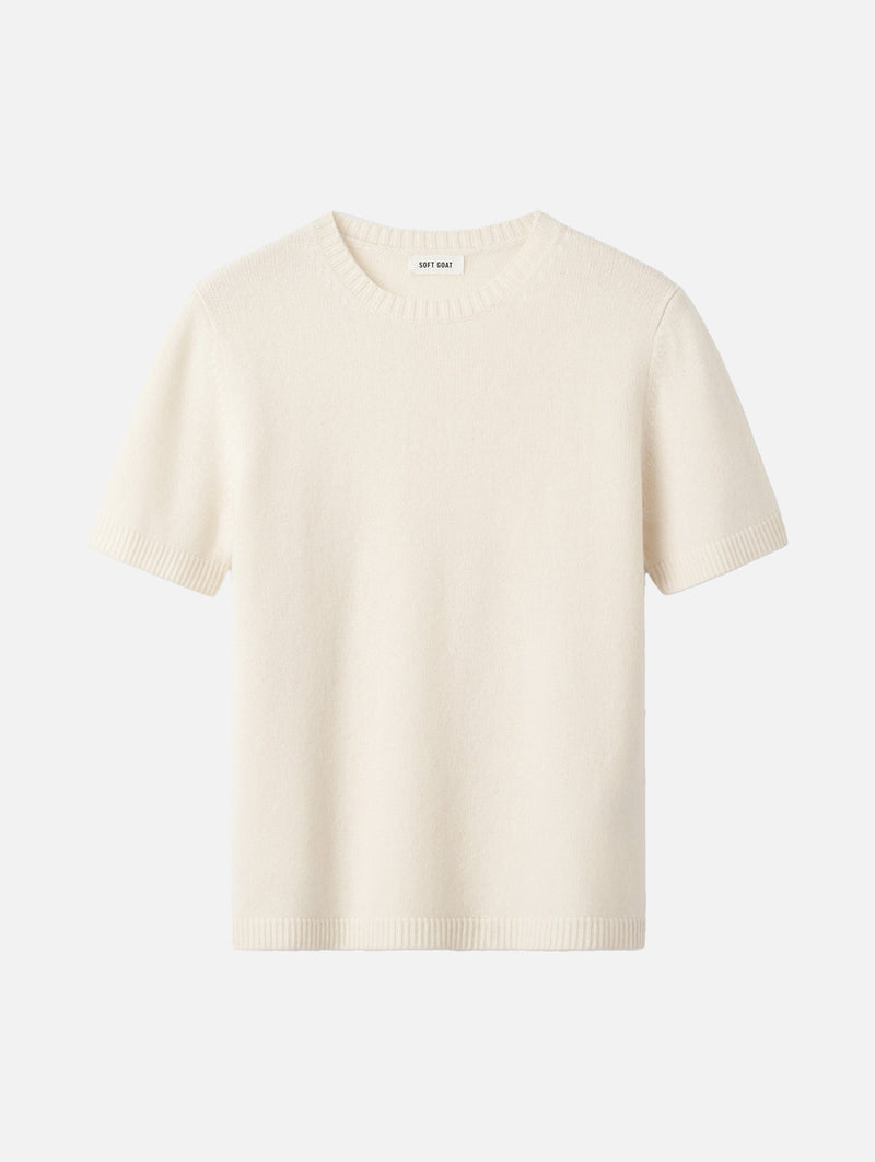 Oversized Cashmere T-Shirt in Feather White