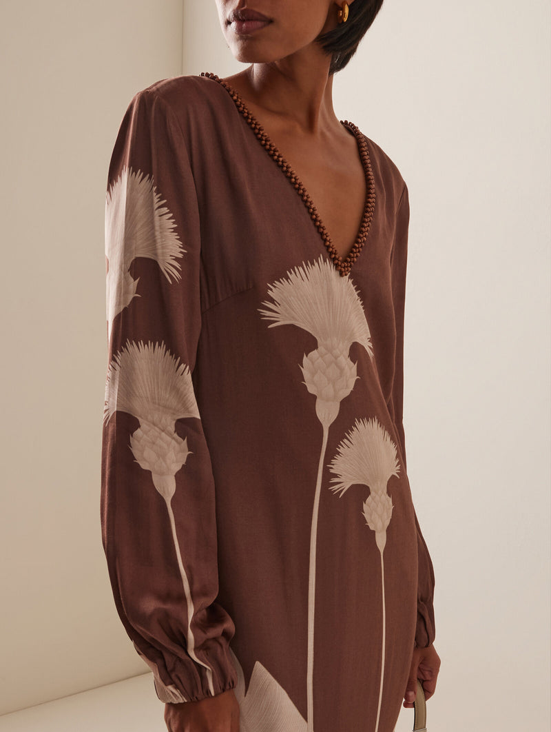 Palmas Tunic Dress in Mocha Dandelion