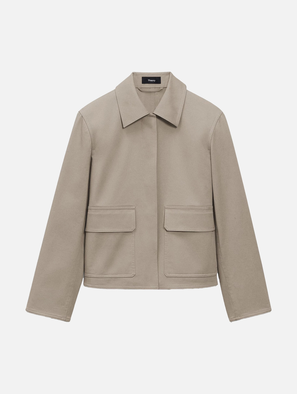 Patch Boxy Jacket in Soft Taupe