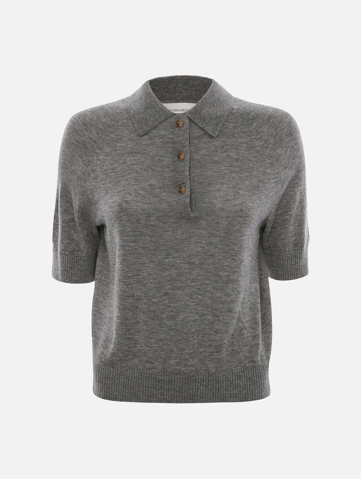 Polo Collar T-Shirt in Grey Marl