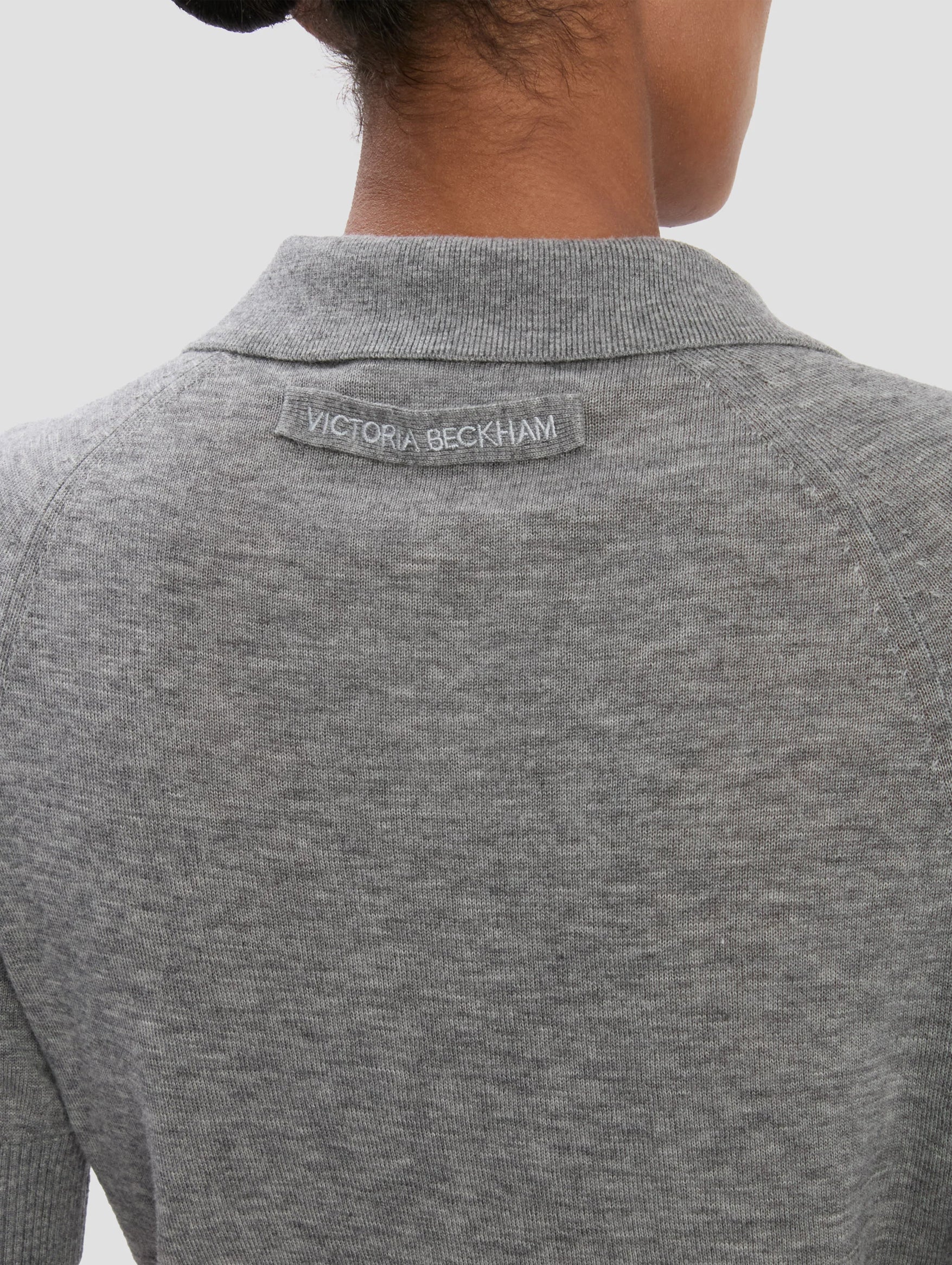Polo Collar T-Shirt in Grey Marl