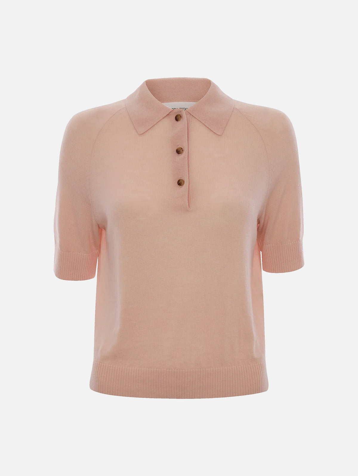 Polo Collar T-Shirt in Pale Rose
