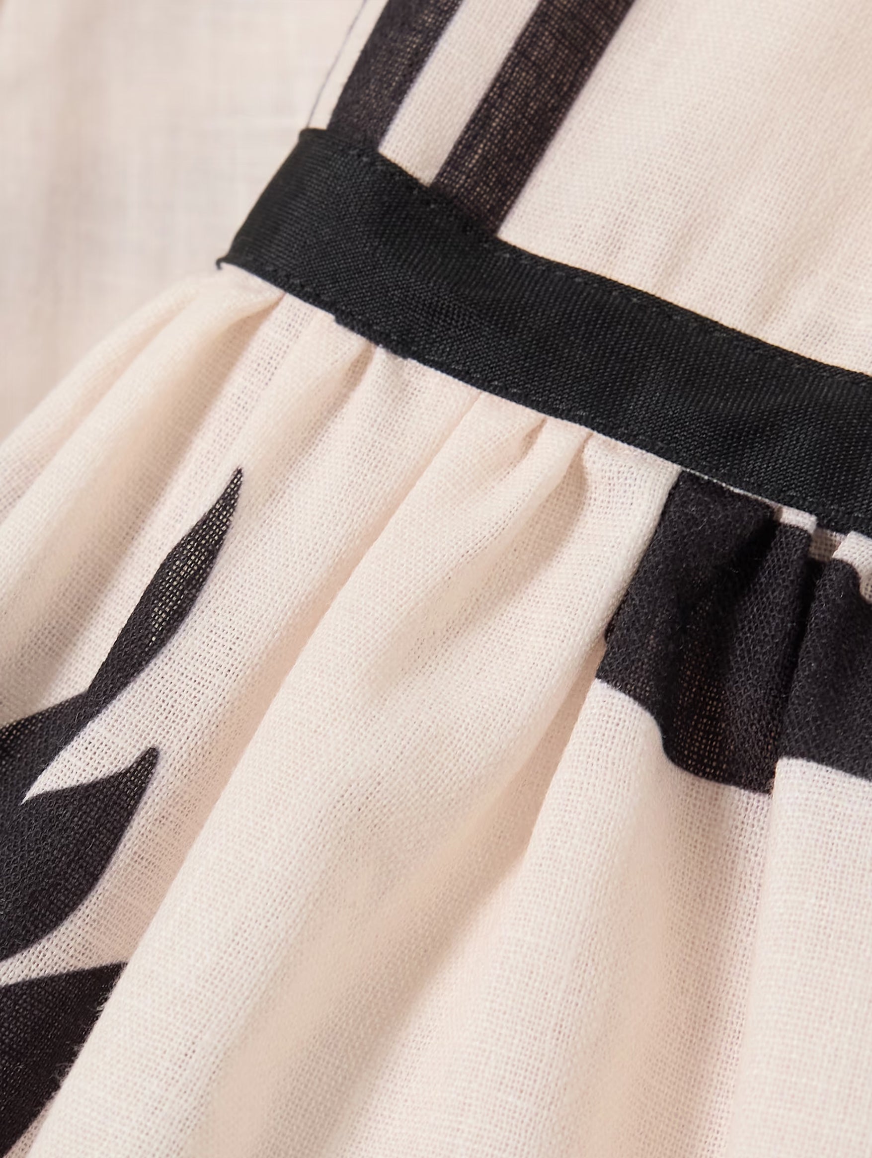 Rajasthan Tunic Dress in Ivory & Black Lotus