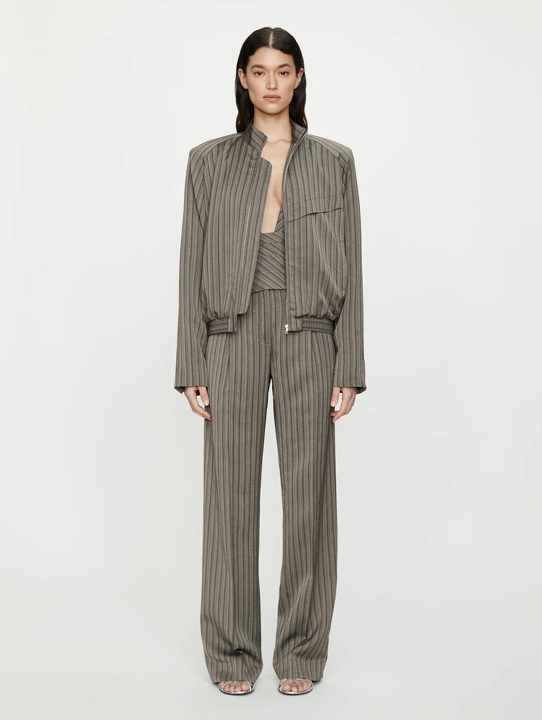 Reyer Bomber Jacket in Graphite Stripe