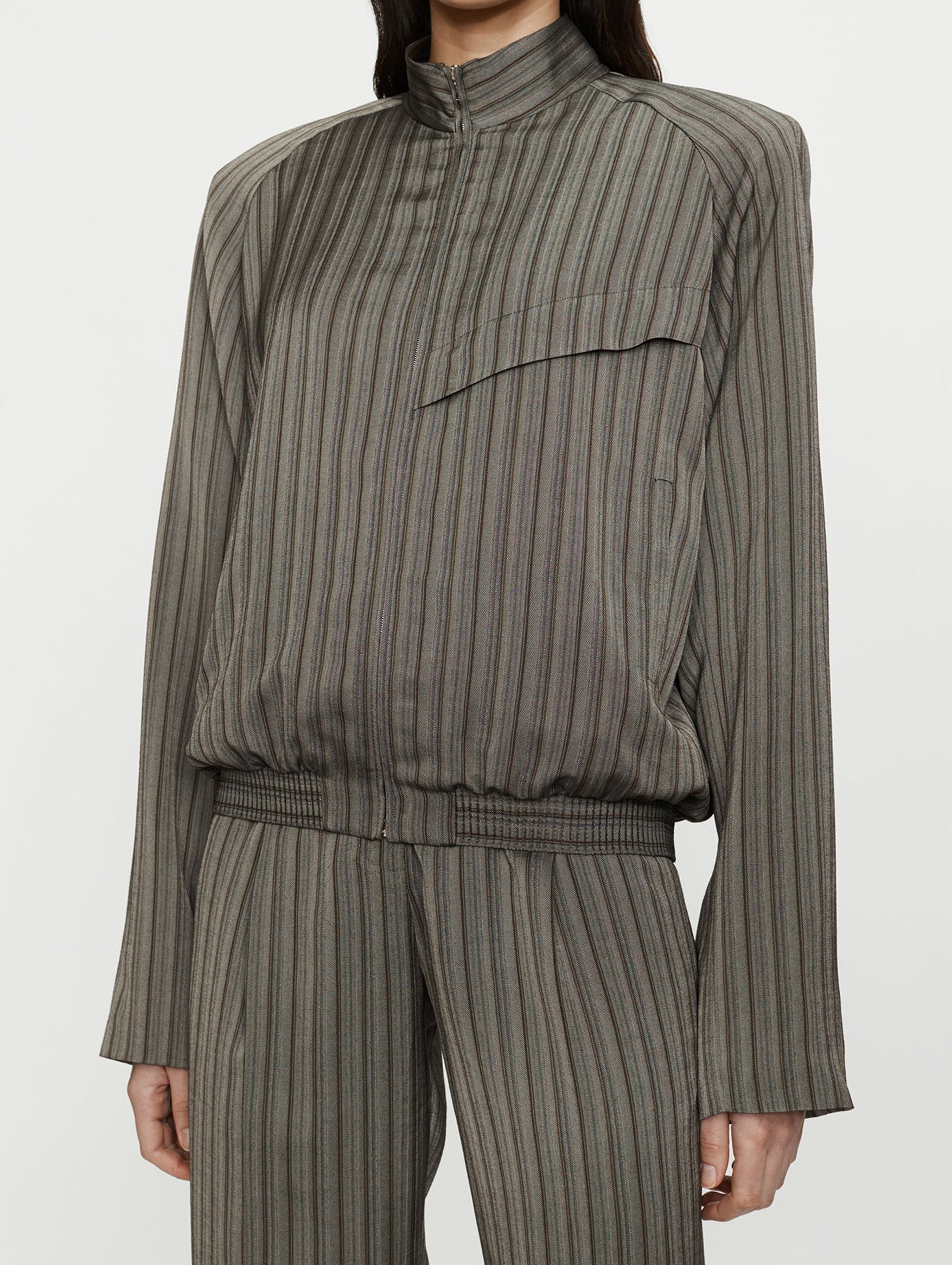 Reyer Bomber Jacket in Graphite Stripe