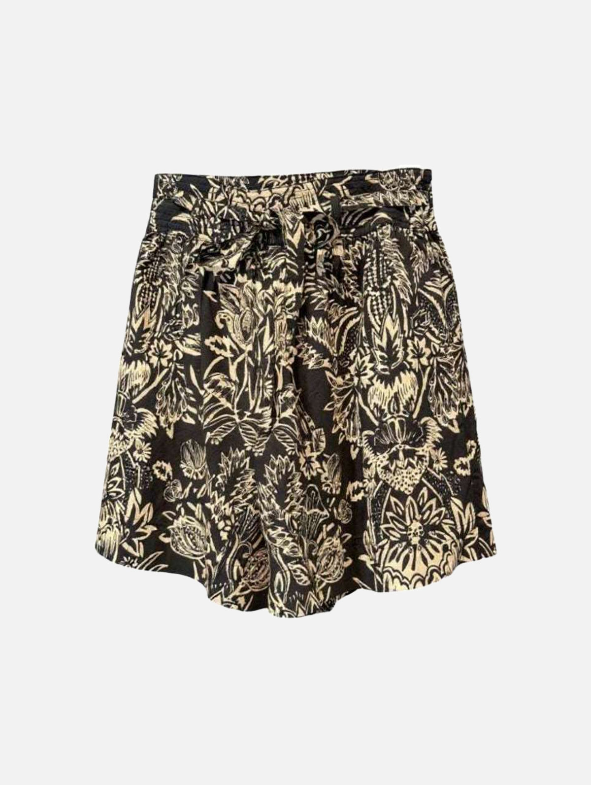 Rowan Belted Short in Noir Flora