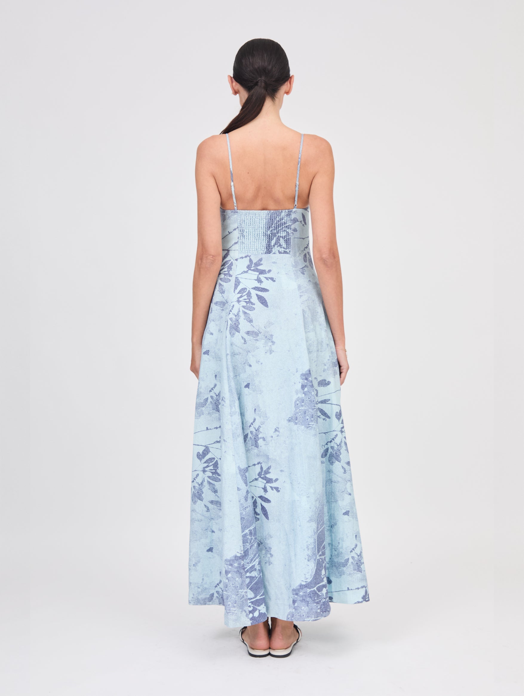 Rudie Bustier Maxi Dress in Sky Floral