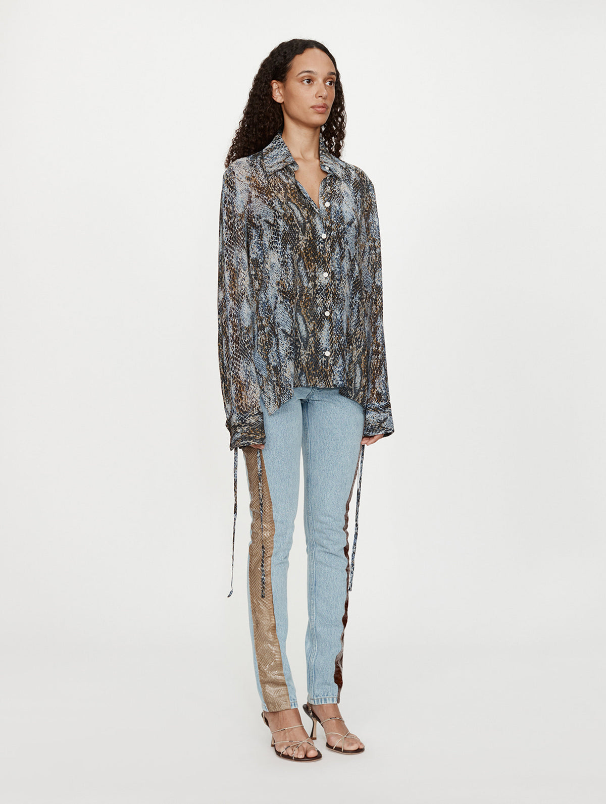 Silk Shirt in Serpent Print
