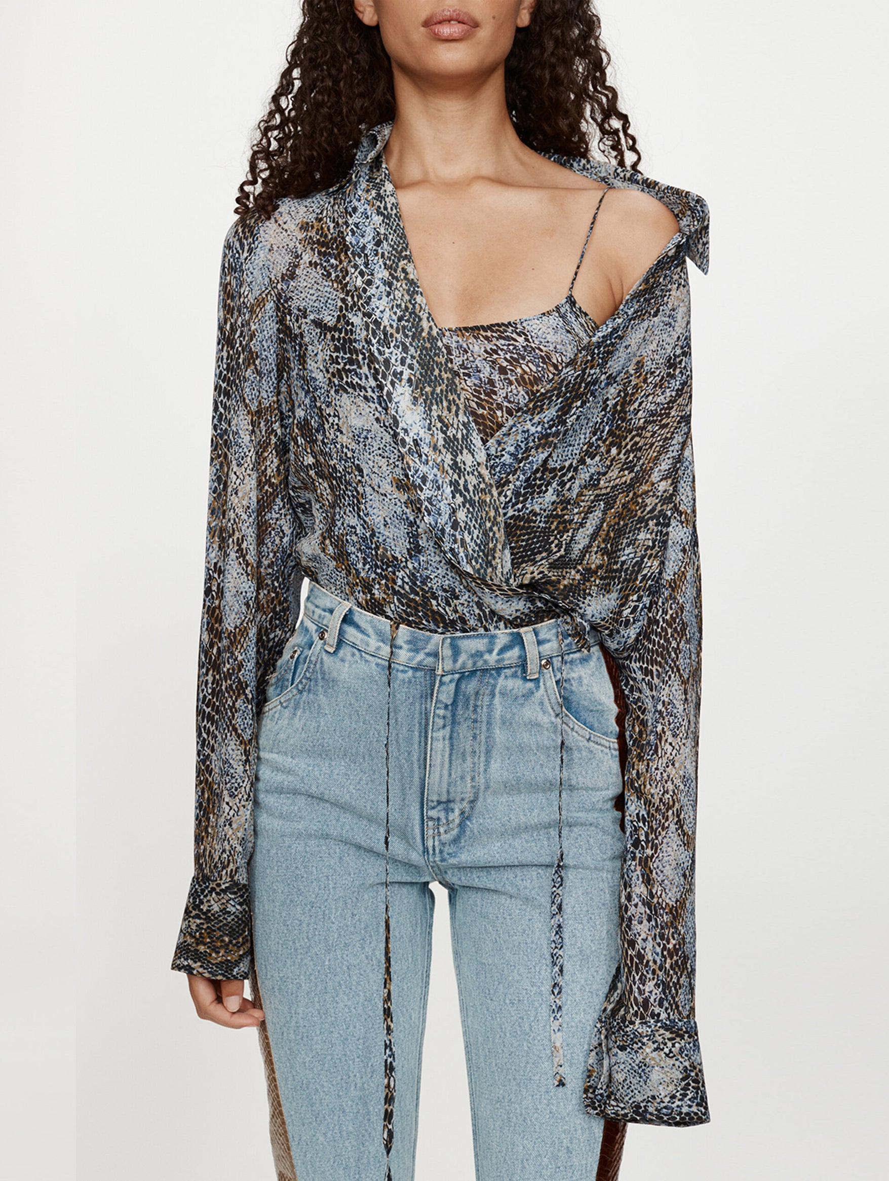 Silk Shirt in Serpent Print