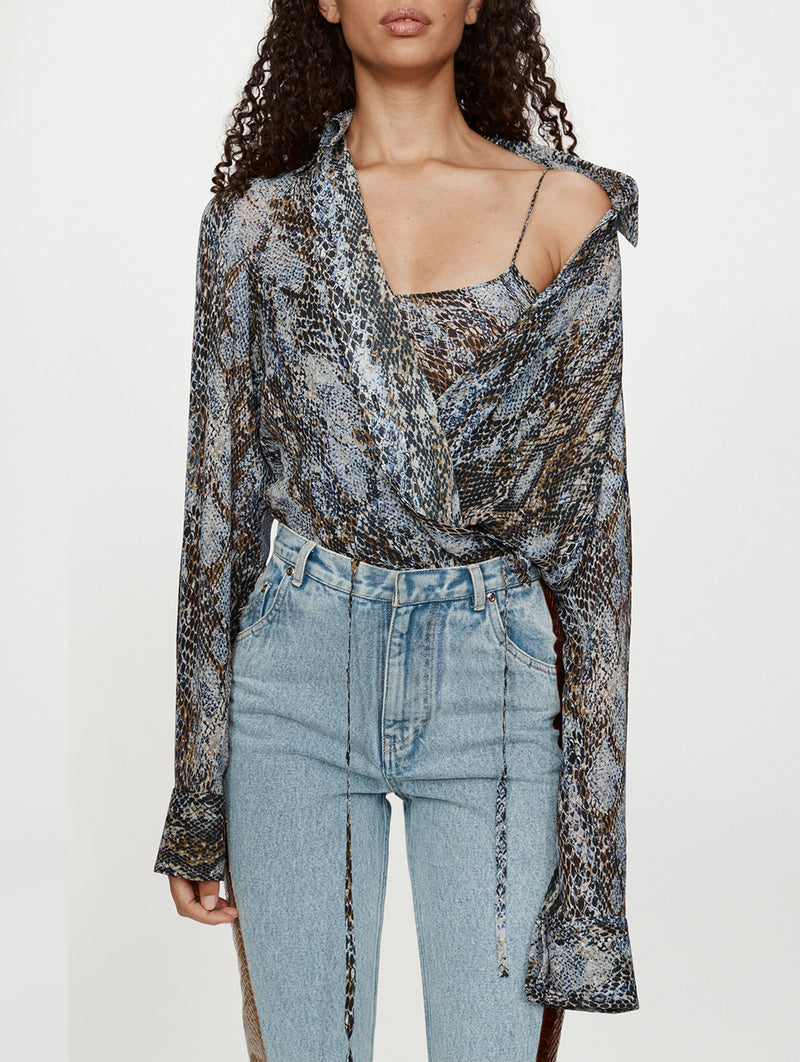 Silk Shirt in Serpent Print