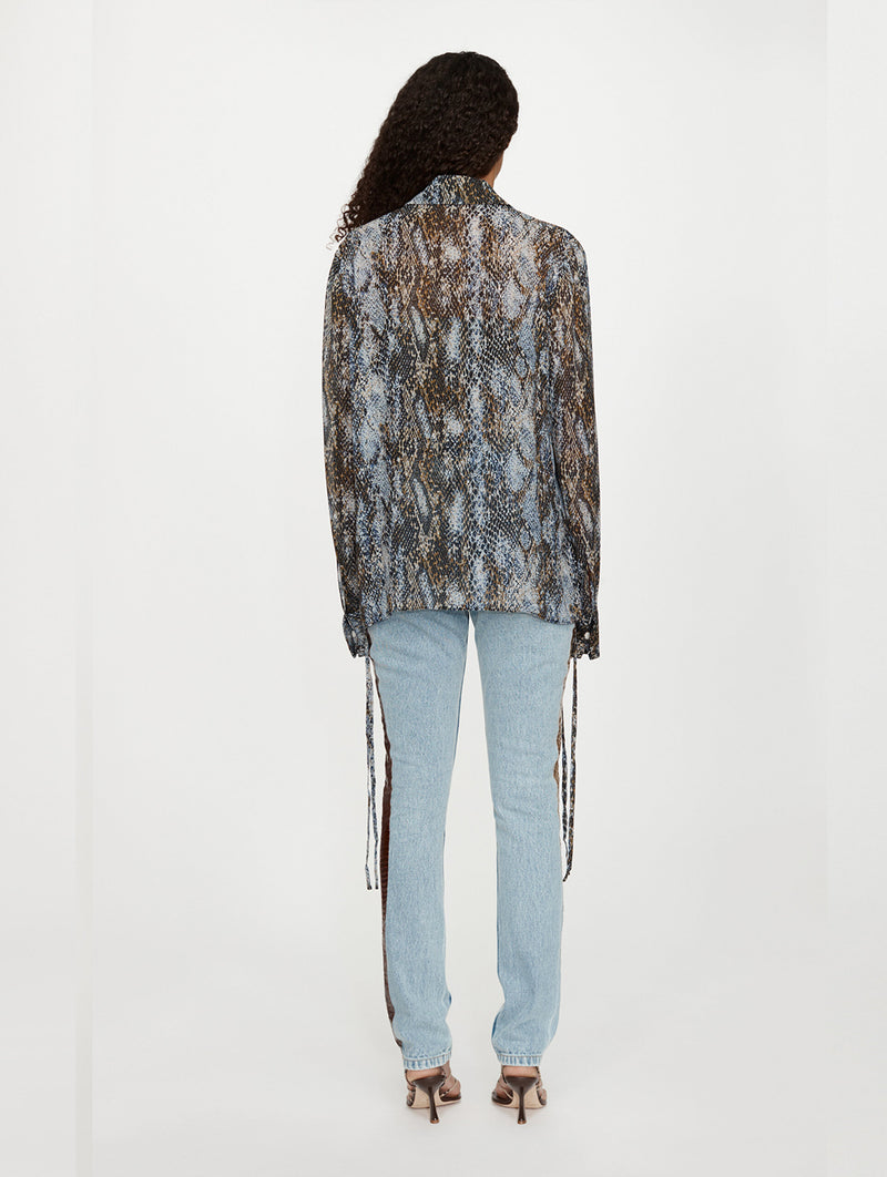 Silk Shirt in Serpent Print