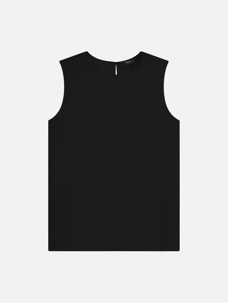 Shell Silk Georgette Top in Black