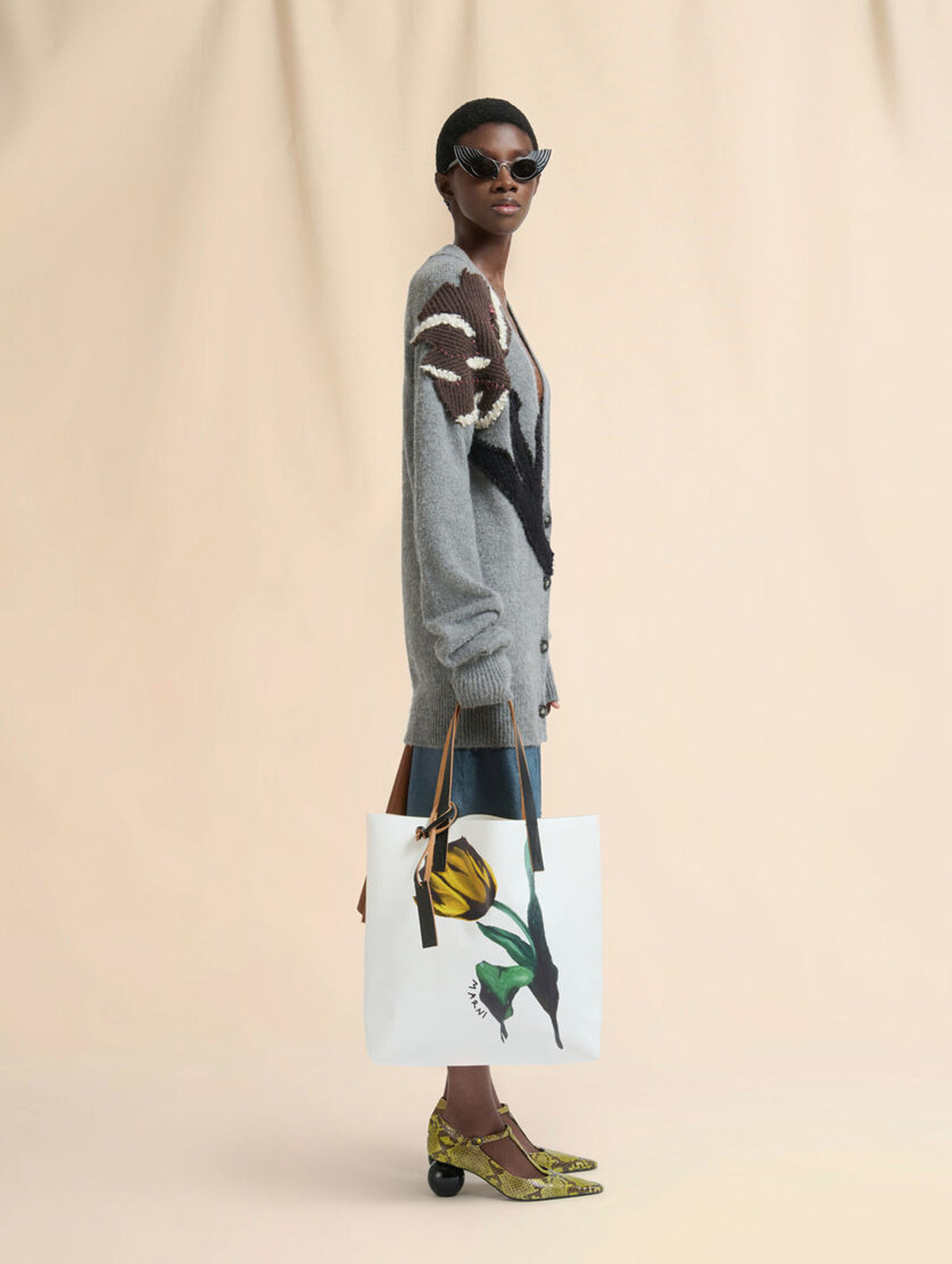 Tribeca Tote in White and Yellow