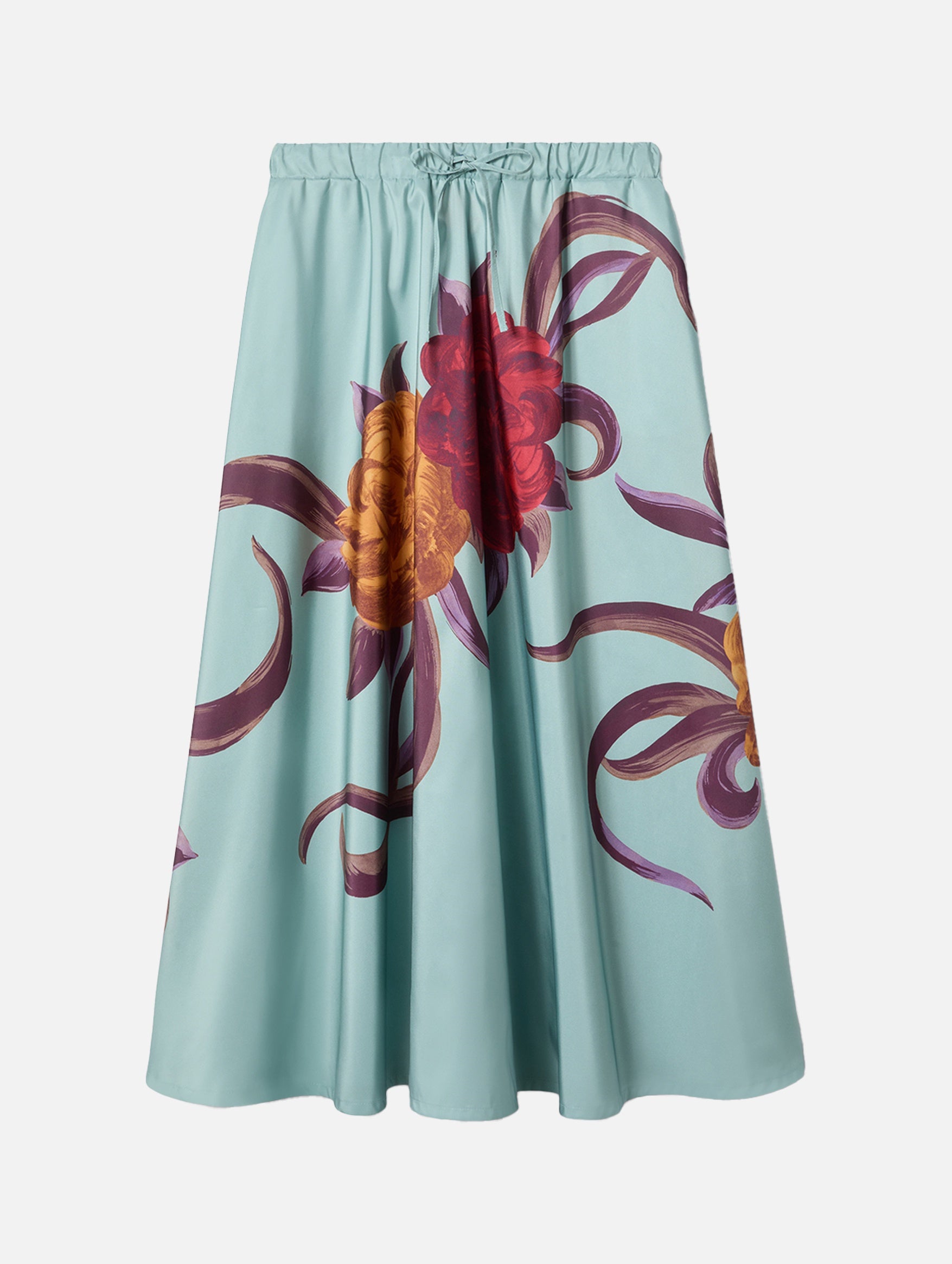 Drawstring Skirt in Peony Placée