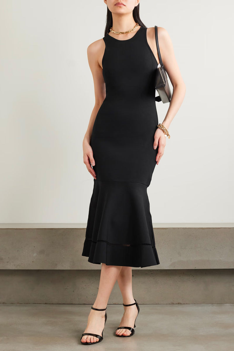 Sleeveless Fit And Flare Dress in Black