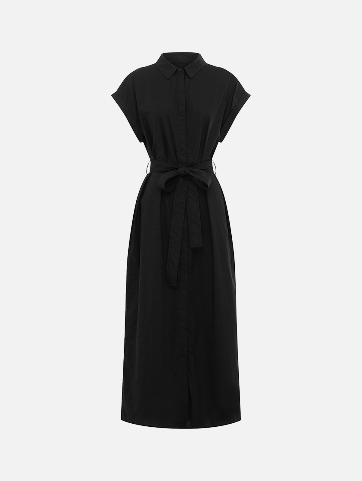 Sleeveless Shirt Dress in Black