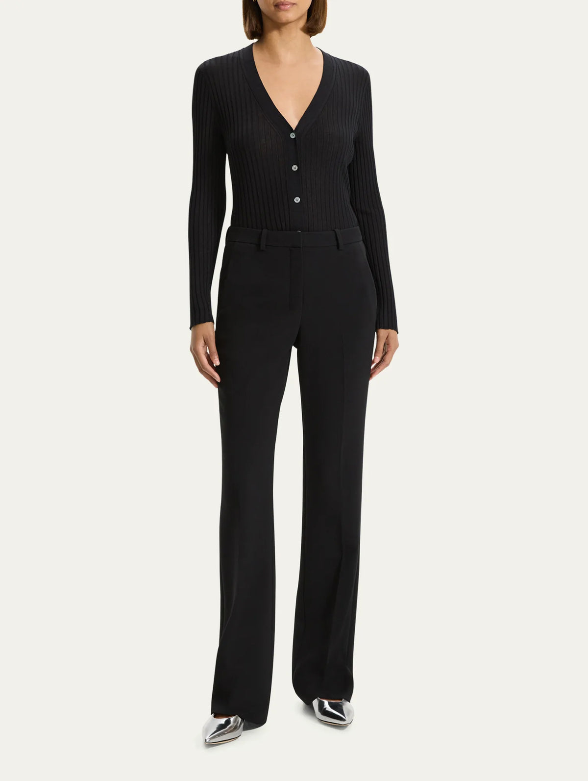 Slim Admiral Crepe Trouser in Black