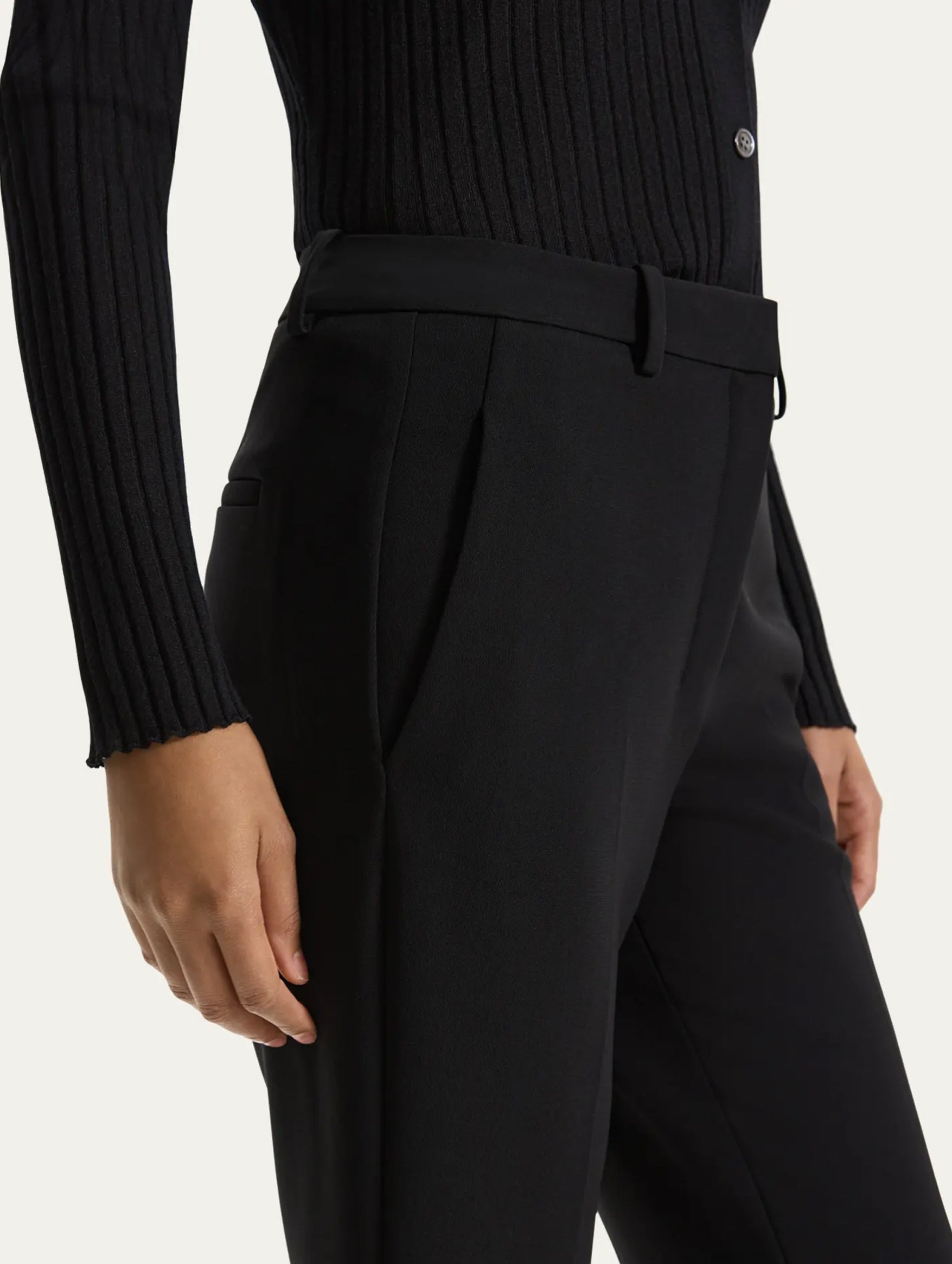 Slim Admiral Crepe Trouser in Black