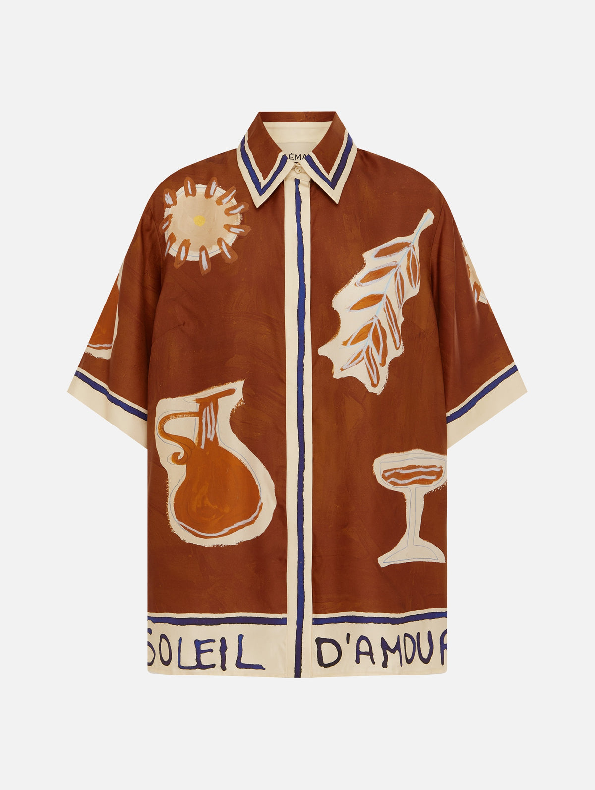 Soleil D'Amour Silk Shirt in Rust
