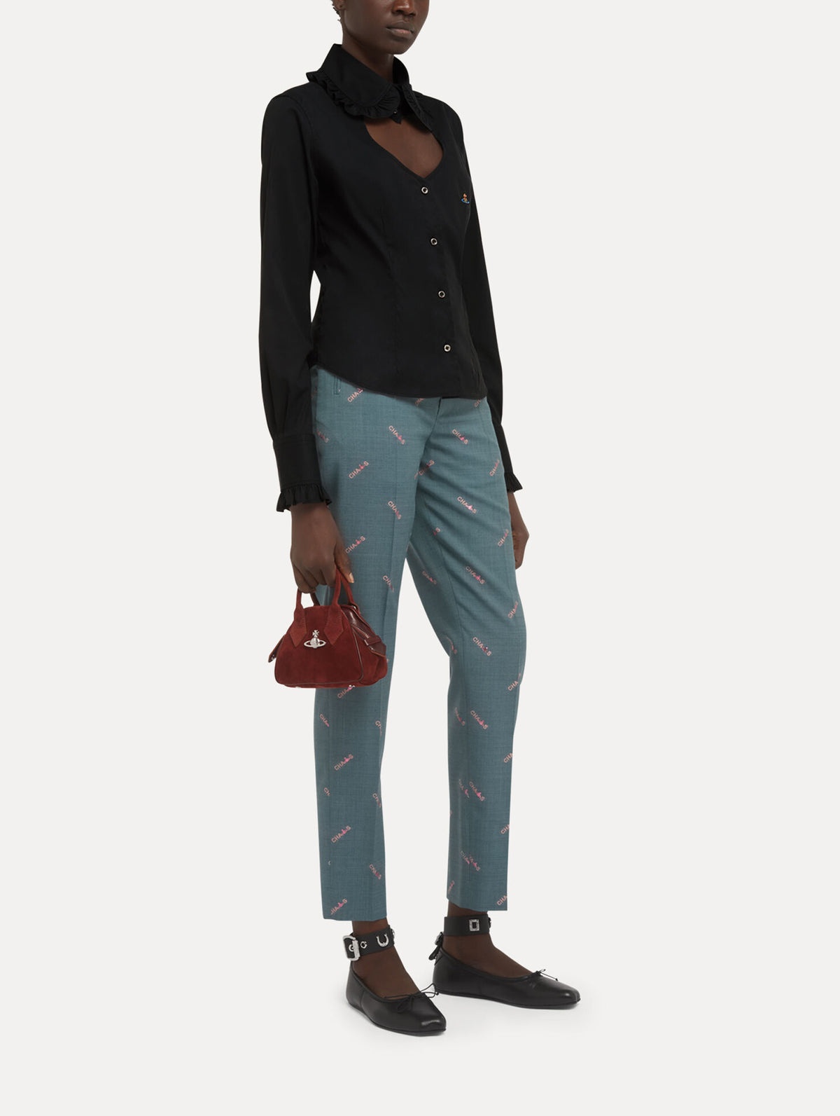 Toulouse Cotton Frill Shirt in Black