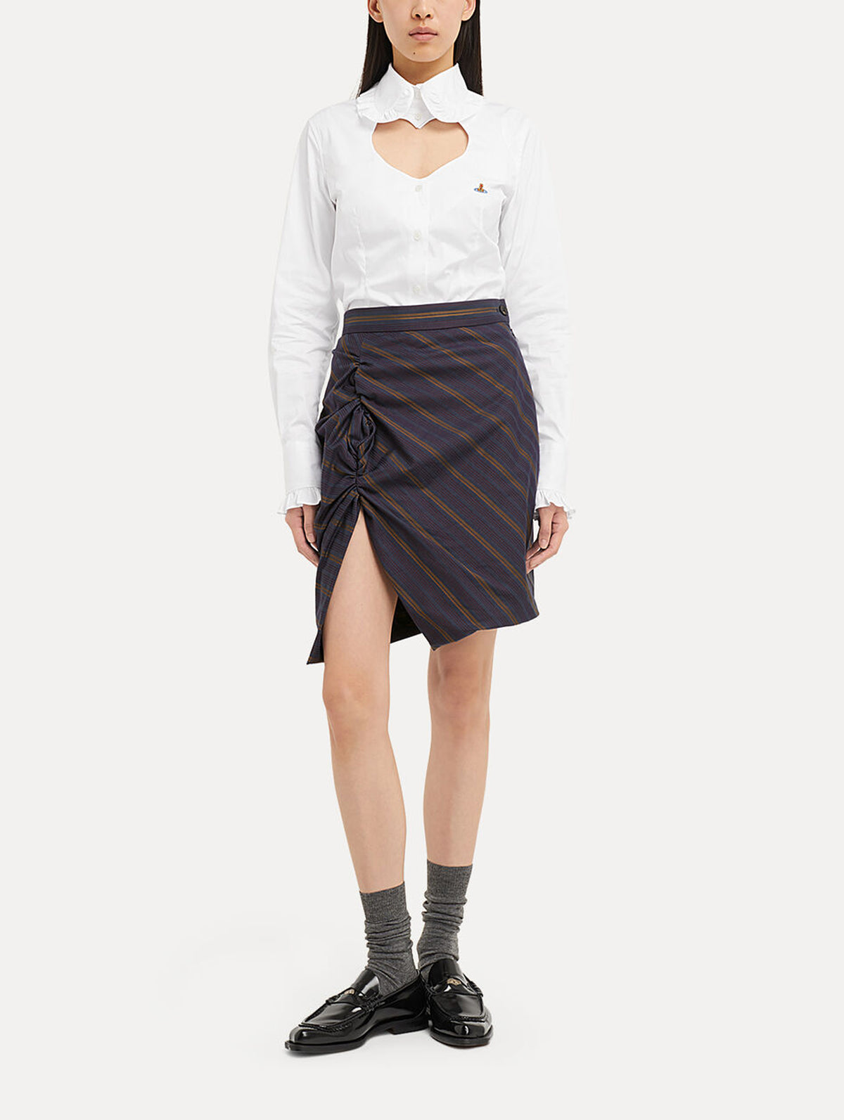 Toulouse Cotton Frill Shirt in White