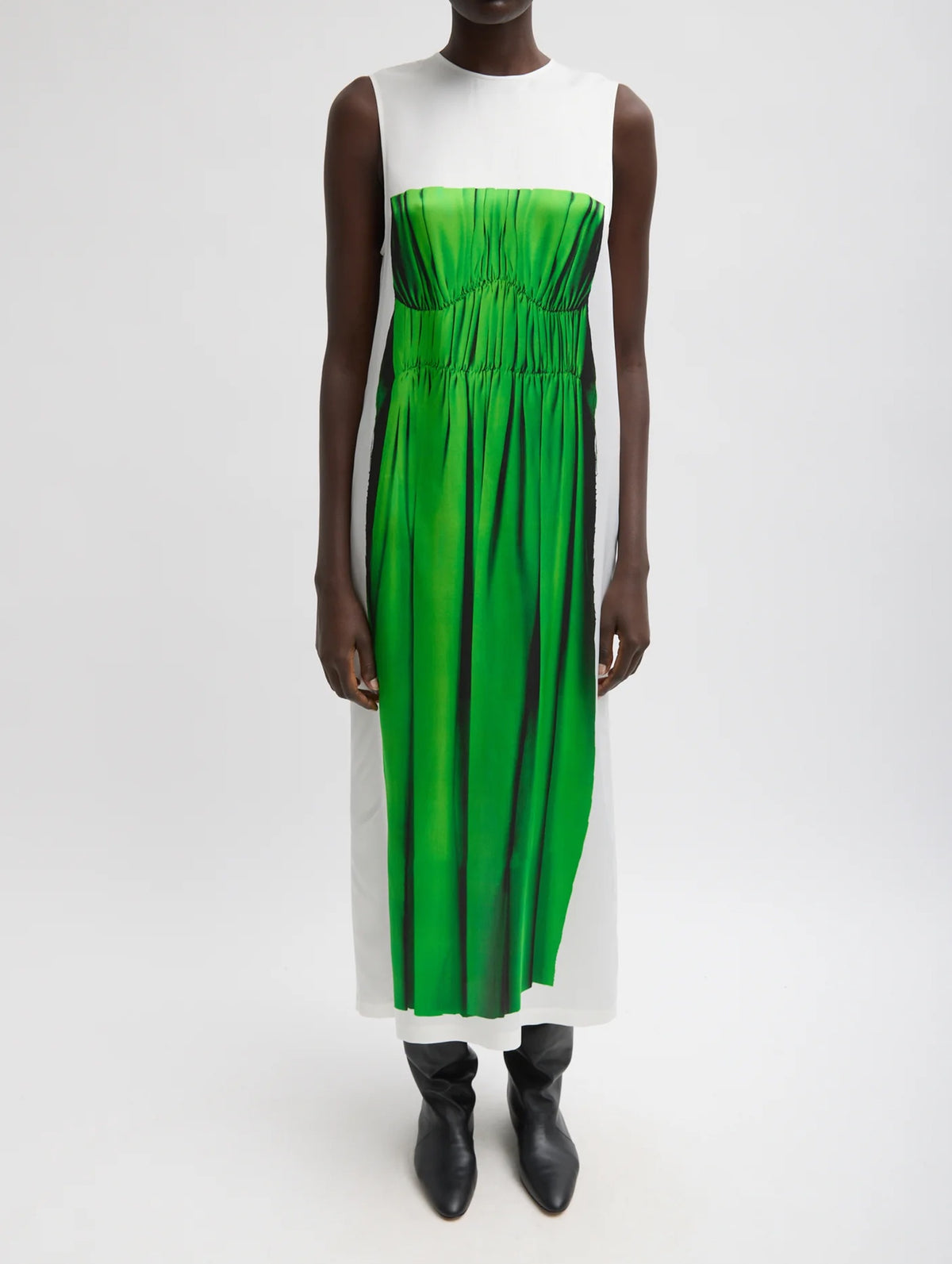 Trompe Loeil Dress in Green