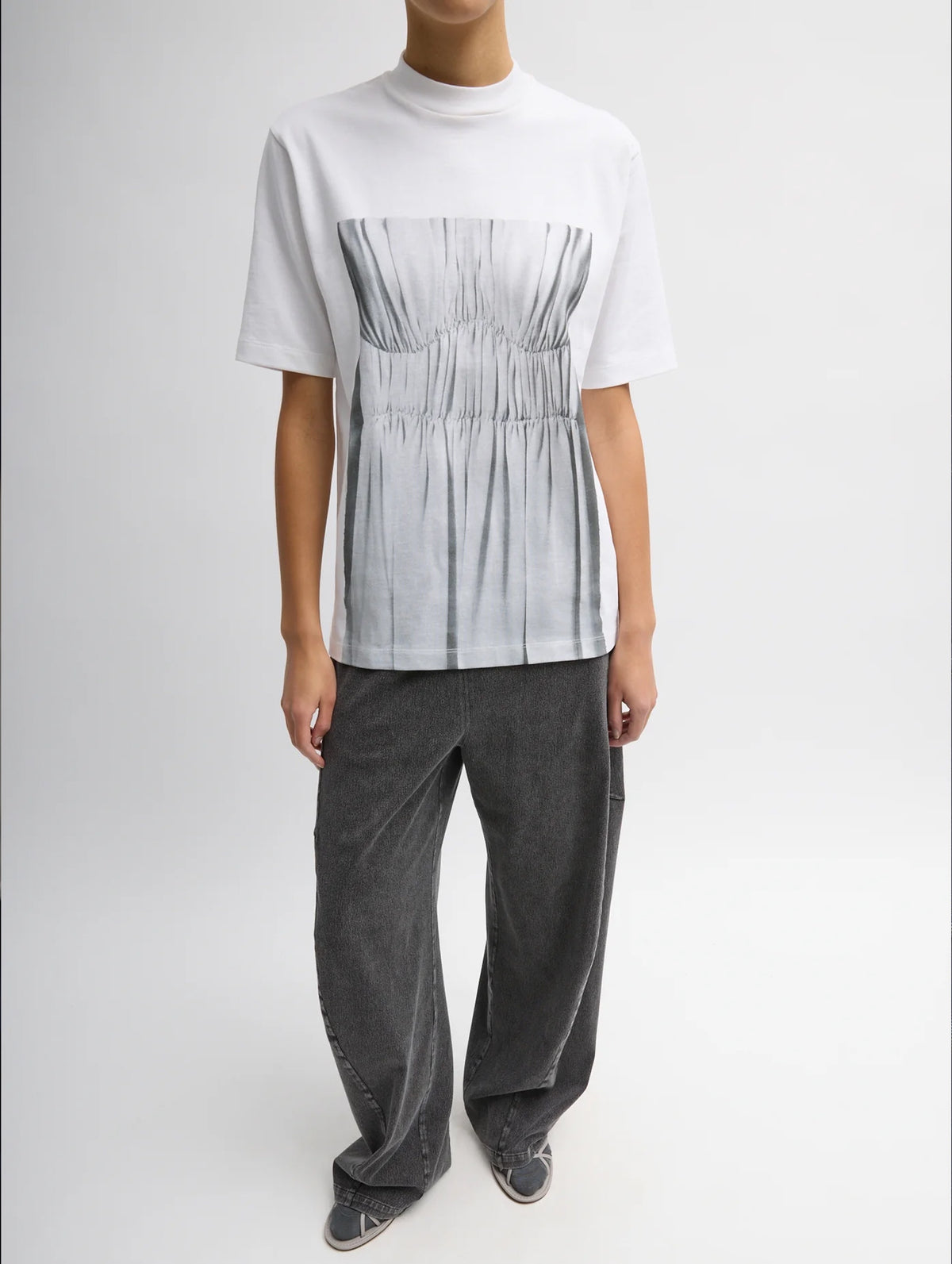 Trompe L'oeil Printed T-Shirt in White