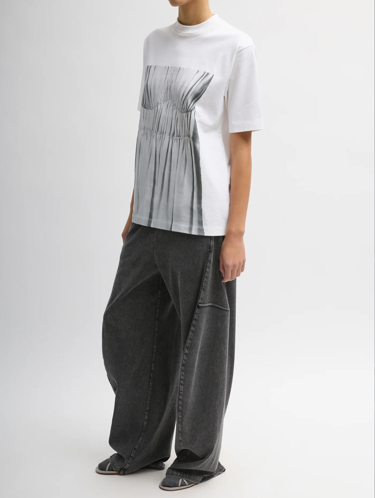 Trompe L'oeil Printed T-Shirt in White