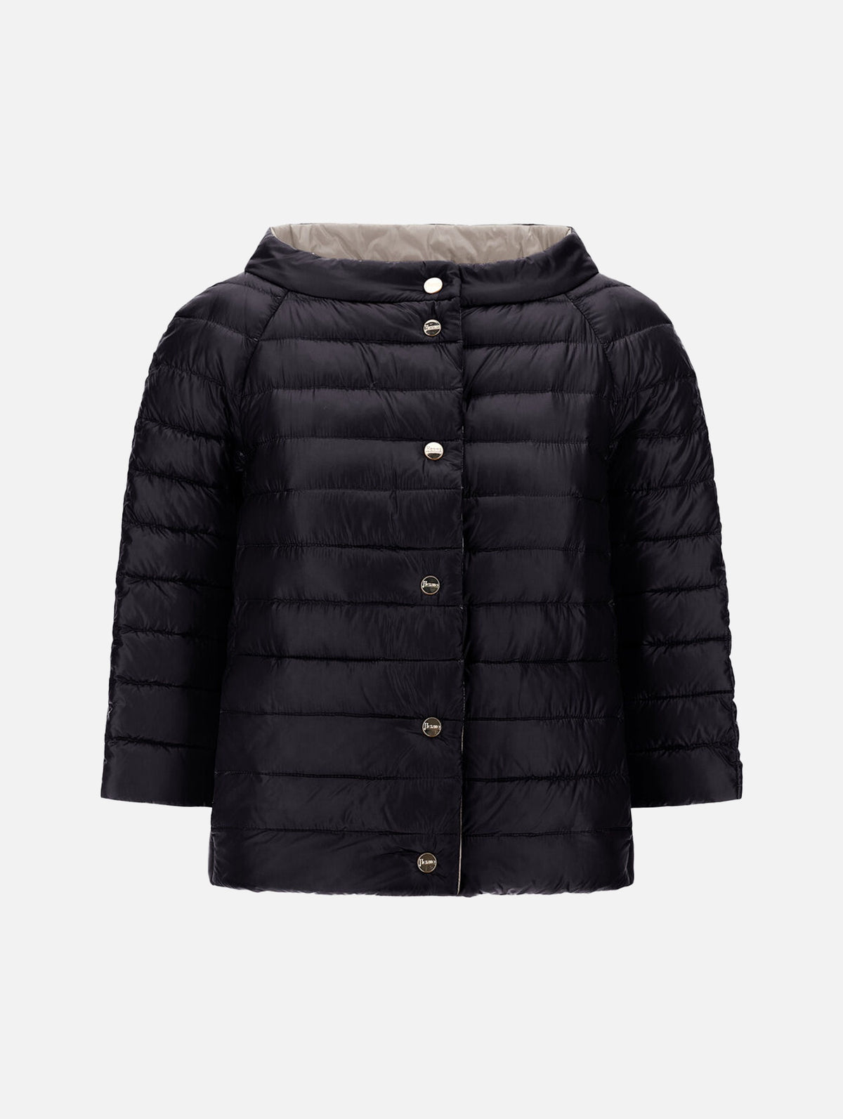 Ultralight Nylon Reversible Cape in Black/Grey