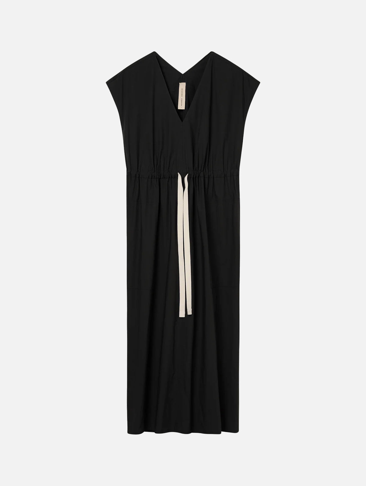 LM Poplin V Neck Dress in Black