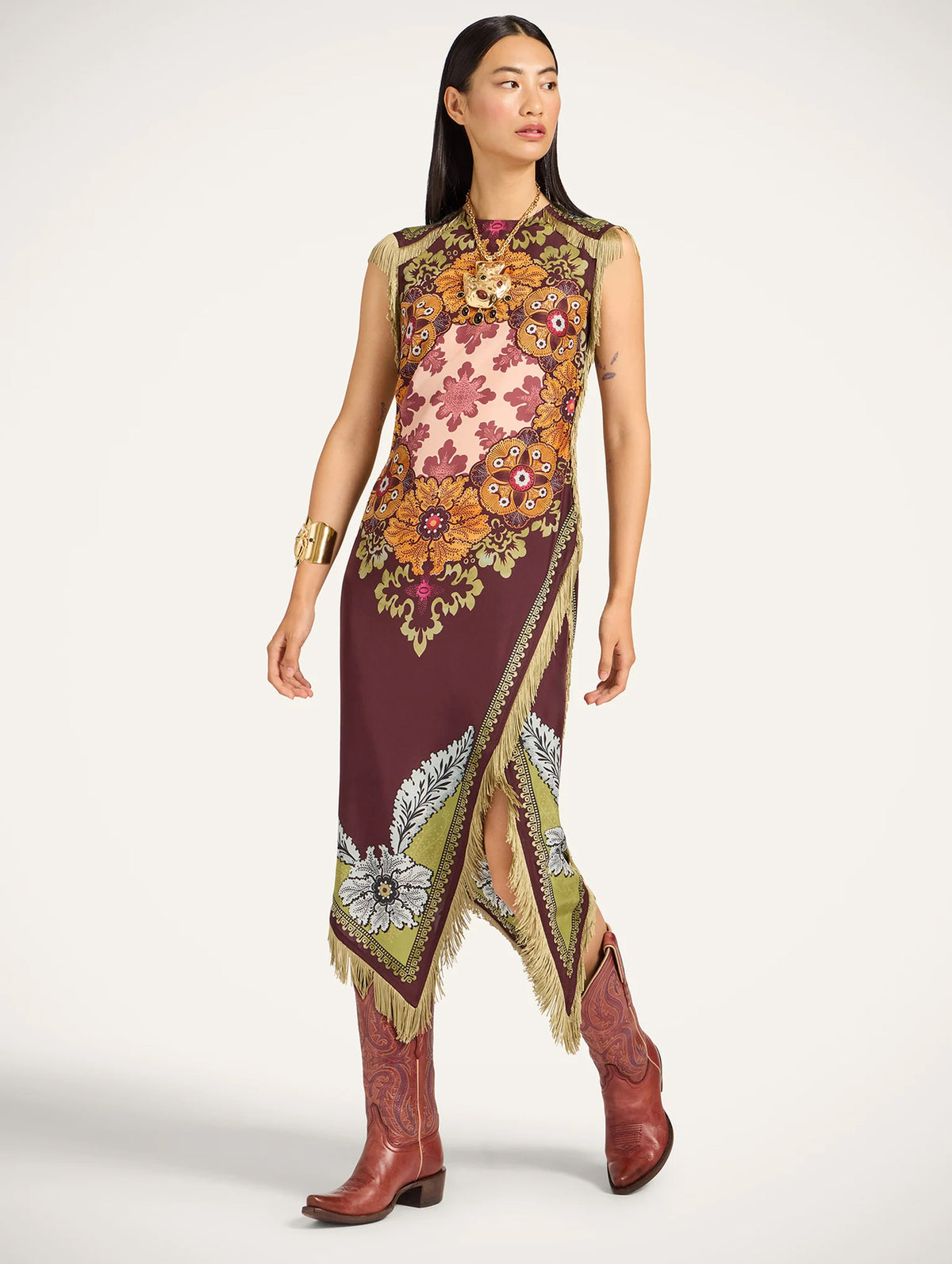 Scarf Dress in Burgundy Bounty Placée