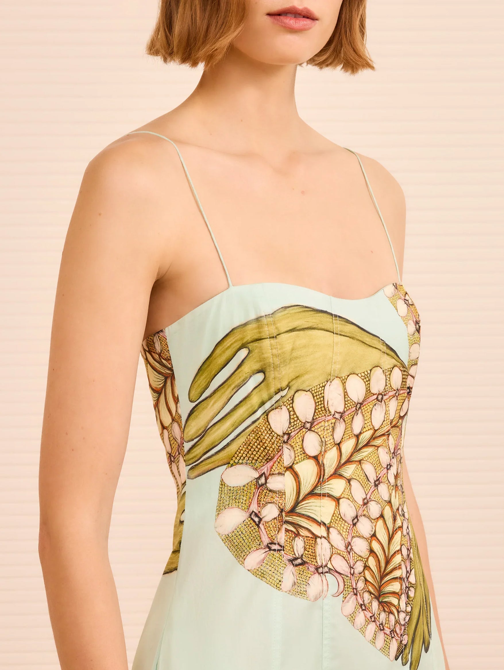 Vesela Cami Midi Dress in water Blossoms