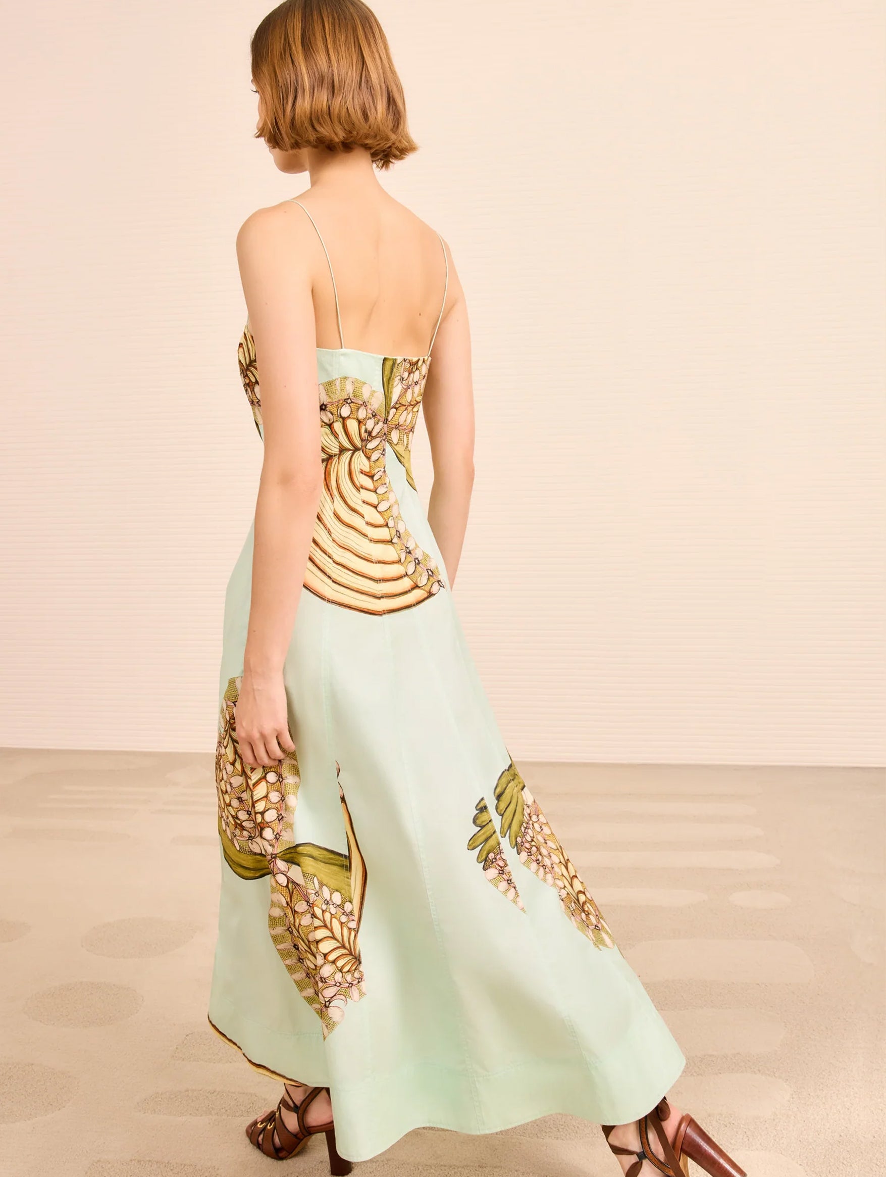 Vesela Cami Midi Dress in water Blossoms