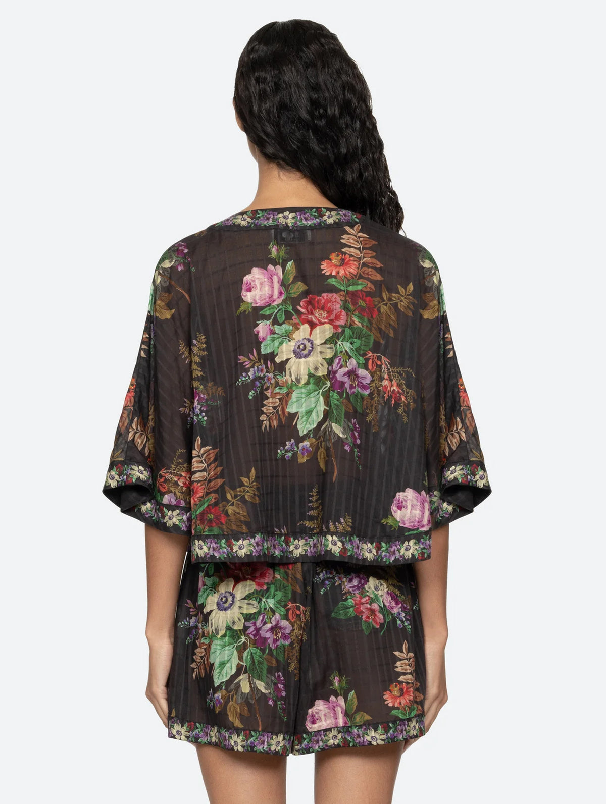 Viktoria Tie Front Top in Black