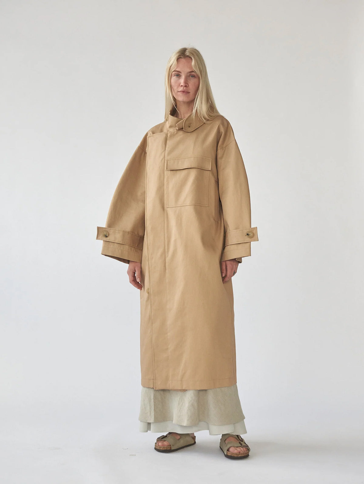 Water Resistant Trench Coat in Beige