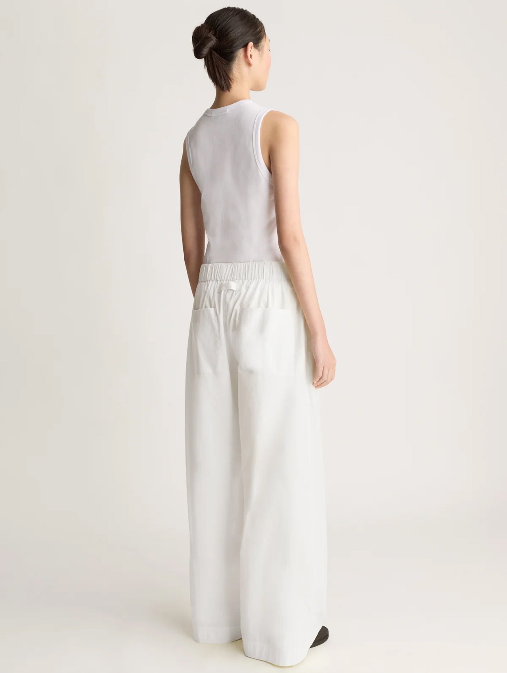LM Poplin Wide Leg Pant in Natural