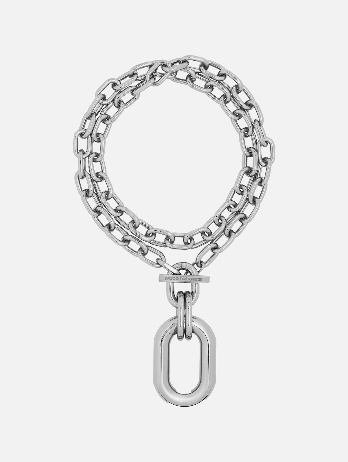 Double XL Link Necklace With Pendant in Silver