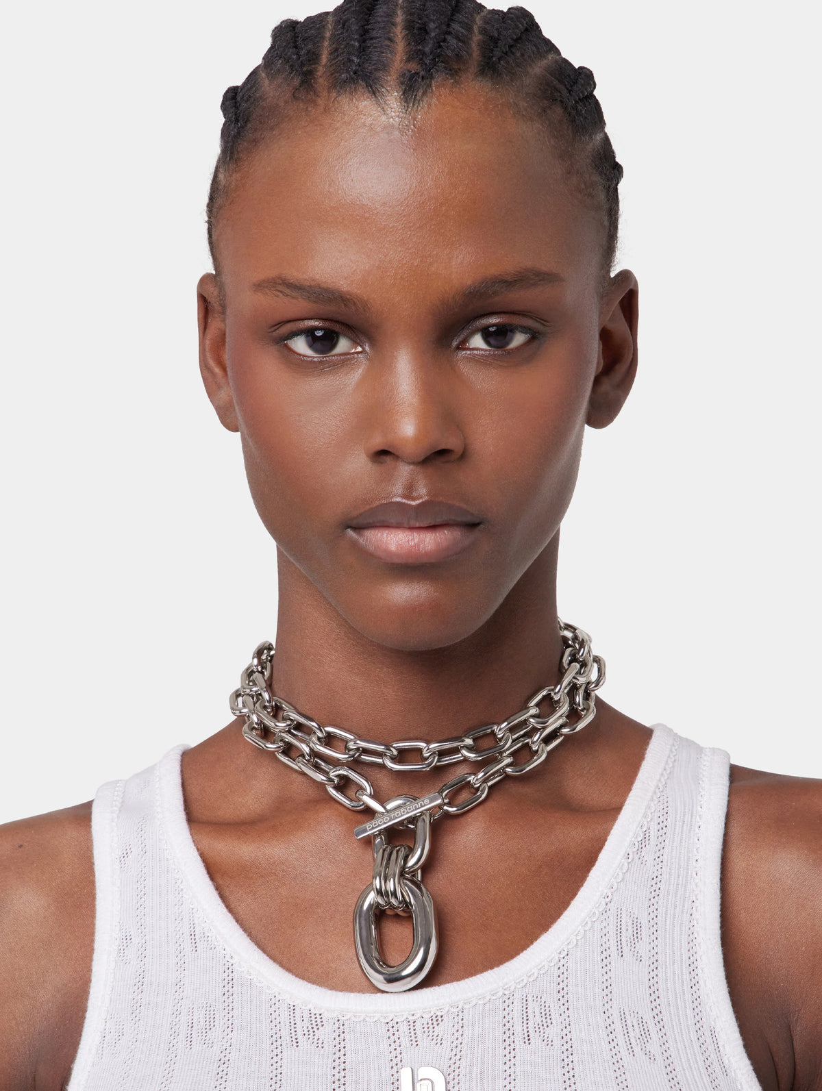 Double XL Link Necklace With Pendant in Silver