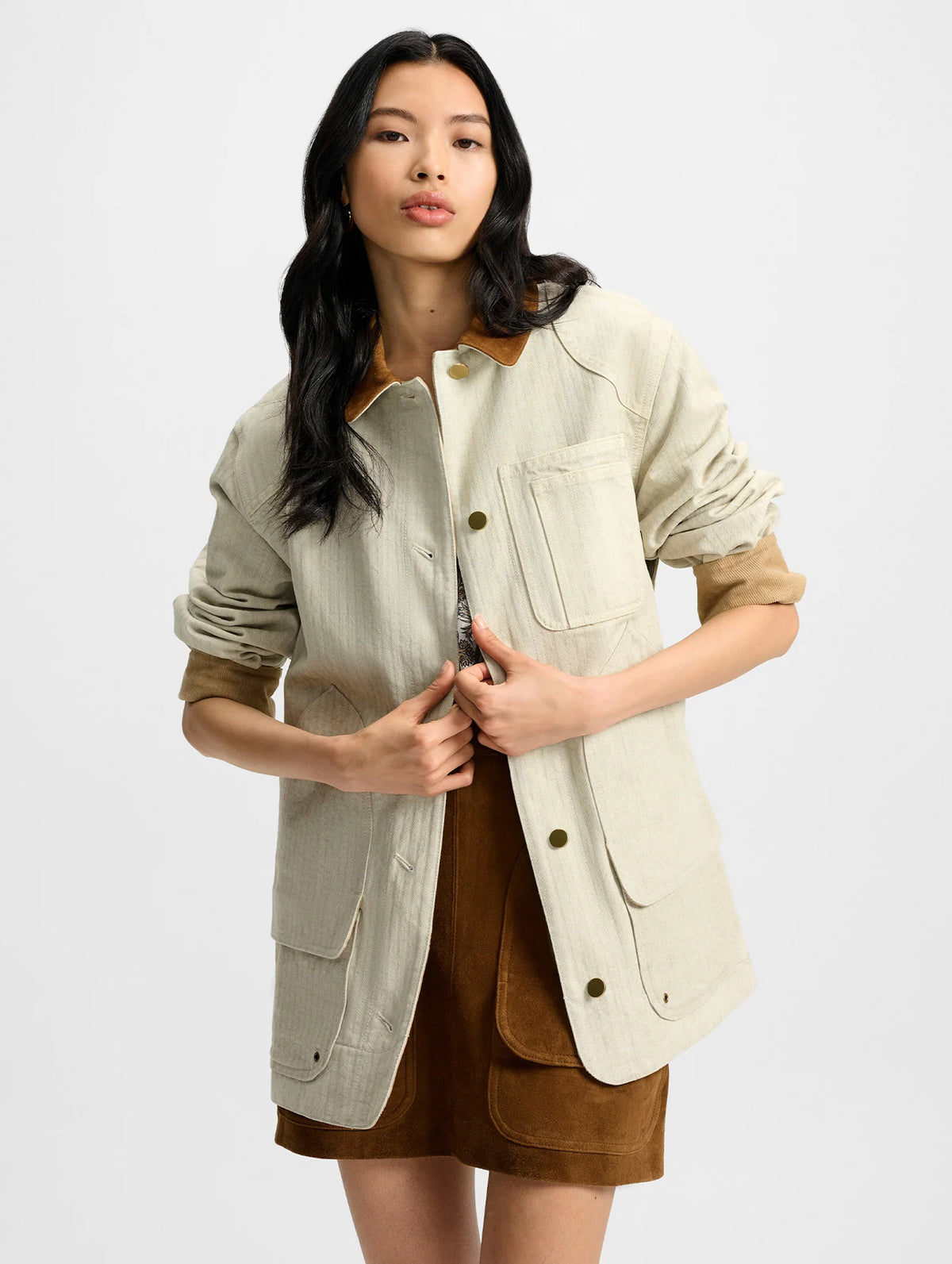 Abbas Barn Jacket in Light Oatmeal