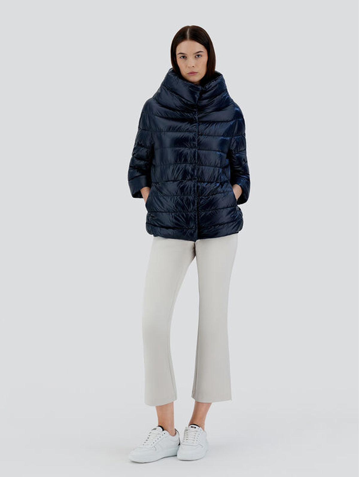 Aminta Ultralight Puffer Jacket in Blue Navy