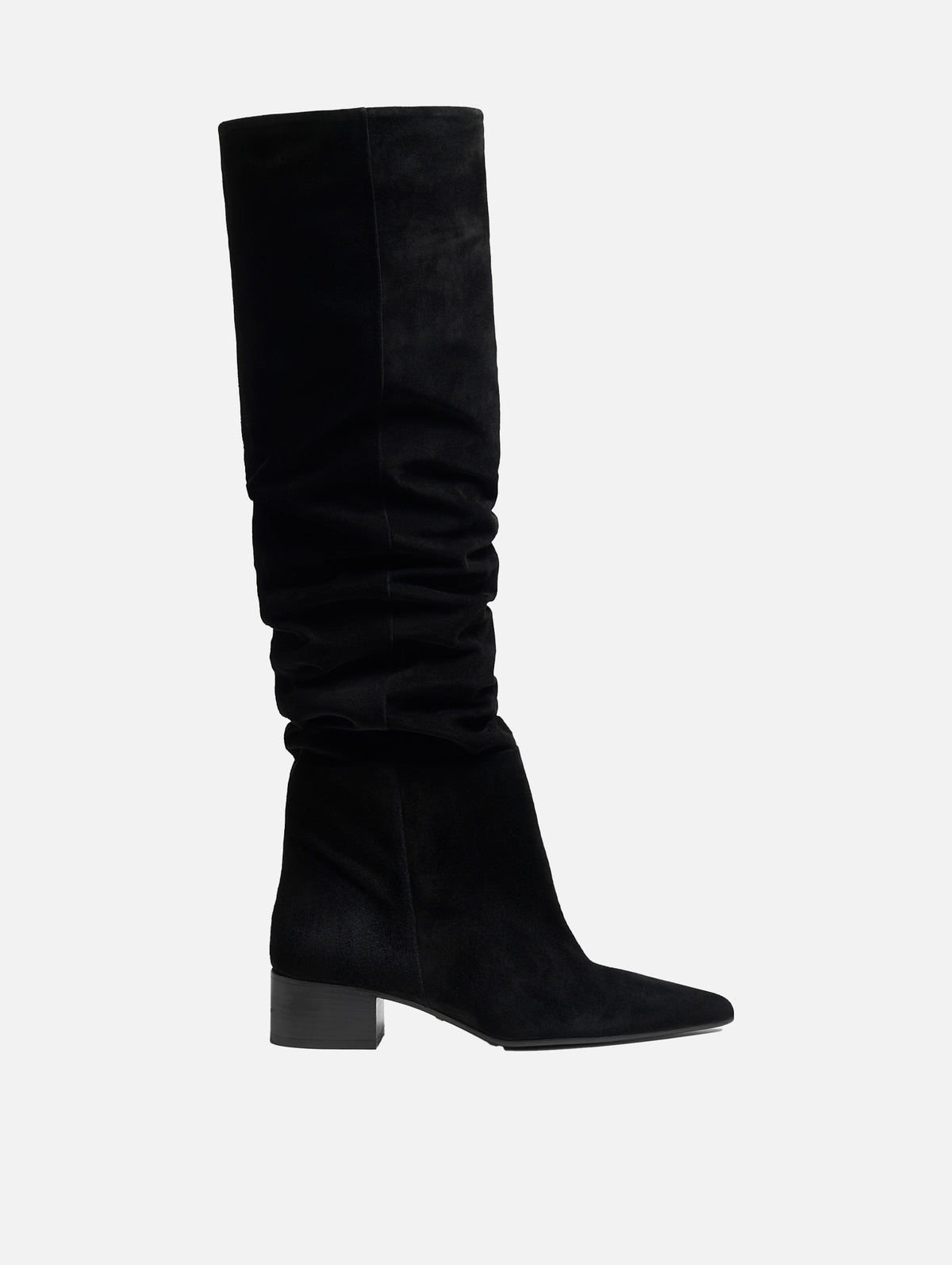 Andee Slouchy Knee-High Boot in Black Suede